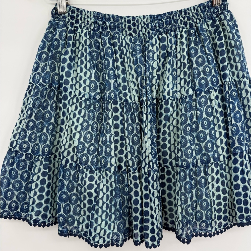 Blue Patterned Mini Skirt - Picture 4 of 6